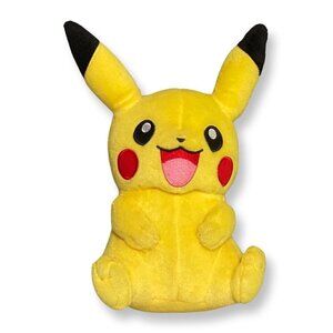 Pokémon Yellow Plush PIKACHU Embroidered Face Stuffed Animal -9” Tomy 2015